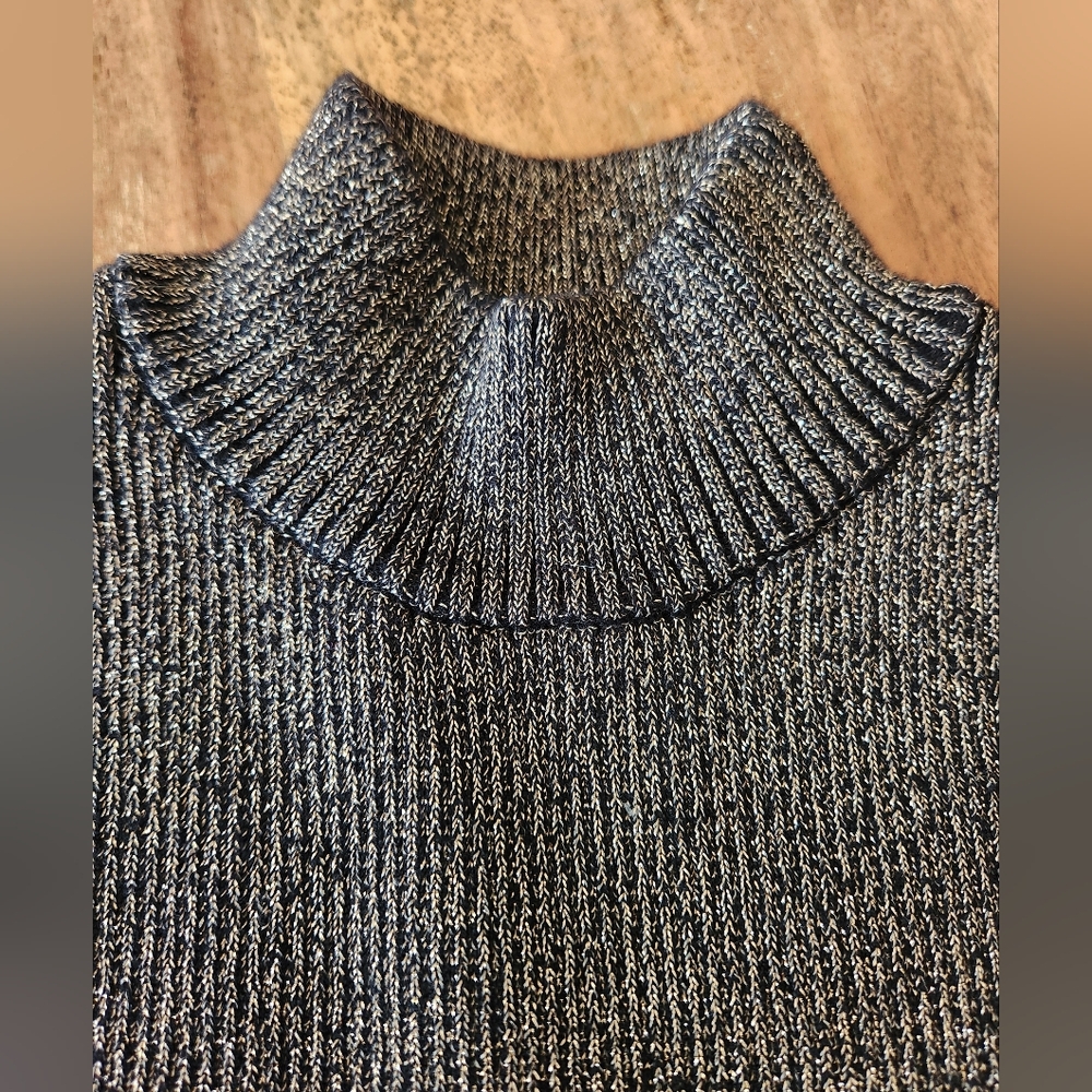 House Of Harlow 1960 Knit Set Sleeveless Mock Tunic & Flare Pants Blk & Gold S - Picture 15 of 16